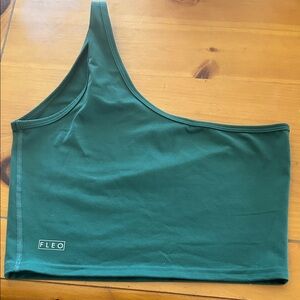 Fleo Forest Green One-Shoulder Top